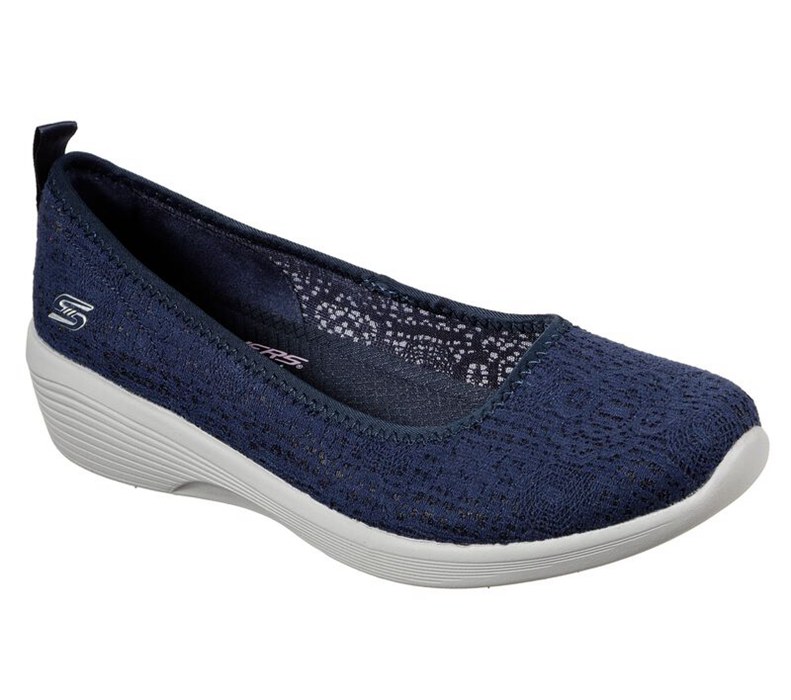 Skechers Dam Marinblå Platta Skor - Arya - Airy Days - Sverige (CUFXW-9701)
